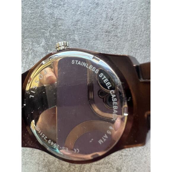 FOSSIL Eevie Multifunction Brown Chocolate Rose Stainless Steel Watch Crystal - Picture 6 of 7